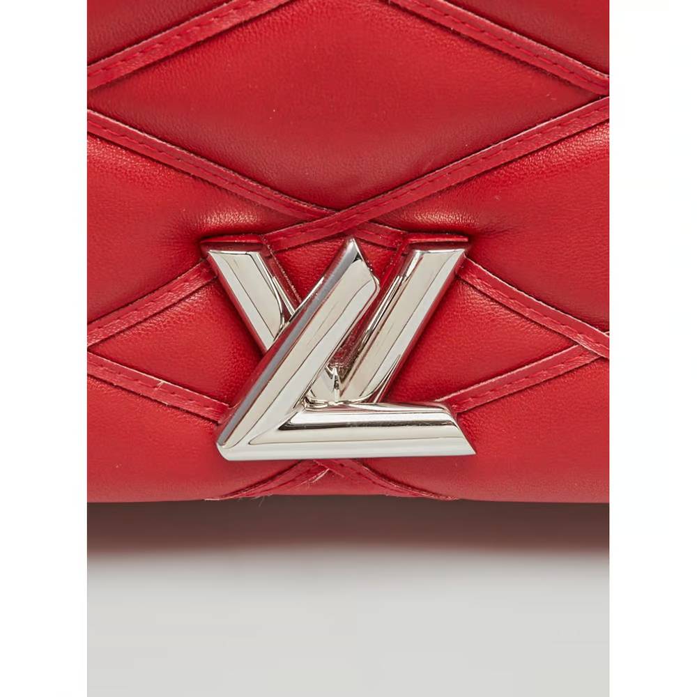 Louis Vuitton Red Leather Twist Shoulder Bag